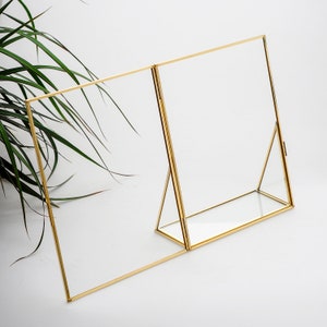 Floating Frame, Bilderrahmen, Wall Hanging, Brass Picture Frame, Brass Photo Frame, Hanging Glass Frame, Brass Decor, cornice ottone, cadre, wanddeko, wedding, Brass, Glass,