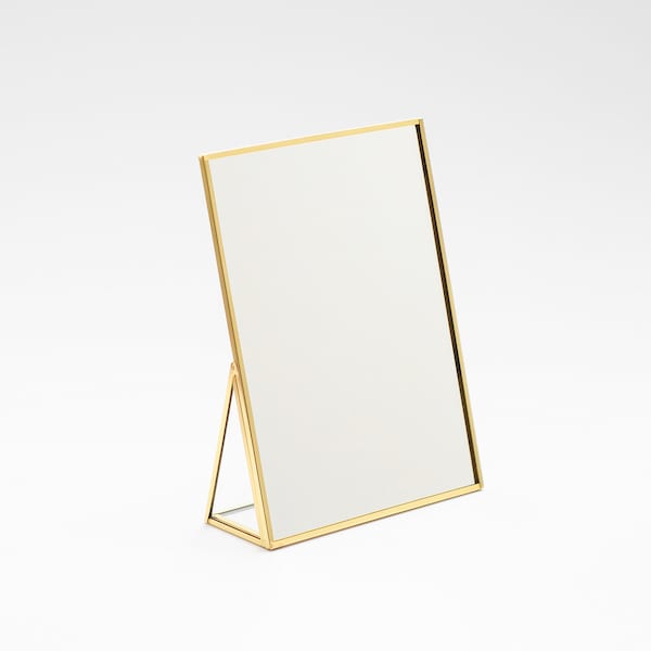 8x6" Vanity Makeup Mirror Brass Desktop Tabletop  Desk Gold Decorative Scandinavian Portable Bedroom Bohemian Modern Decor Christmas Gift