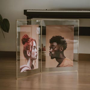 Large | Floating Frame | Desktop | Glass | Brass | Gold