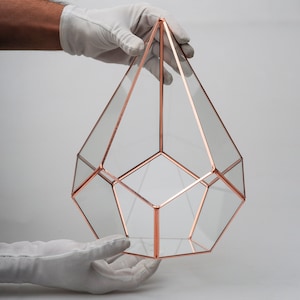 12x9x9&quot; Copper Rose Terrarium Containers Geometric Glass Large For Plants Garden Succulents Wedding Decor Christmas Gift El Crea Designs