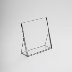20x20cm Floating Glass Rahmen Silber Desktop Foto Bilder Doppel Tabletop Bilderrahmen Vertikal Hübsche Perfekt Für Gepresste Blumenarrangement