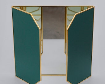 24 x 12 po. Miroir de maquillage en laiton pour bureau, bureau, or, décoratif, scandinave, portable, chambre, bohème, décoration moderne, cadeau de noël