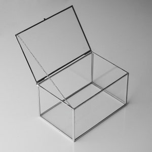 Caja de accesorios para joyas y anillos de cristal de plata de 6 x 4 x 3 pulgadas, regalo de Navidad