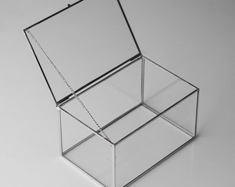 Bague bijoux accessoires boîte verre argent 6 x 4 x 3 po. cadeau de noël