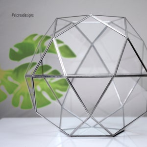 9x9x9 Silver Terrarium Containers Geometric Glass Large For Plants Door Garden Succulents Wedding Decor Christmas Gift El Crea Designs image 5