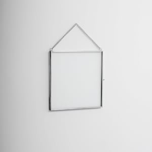 8x8&quot; Floating Glass Frame Silver Wall Hanging Photo Picture Double Bilderrahmen Vertical Pretty Perfect For Pressed Flower Arrangement