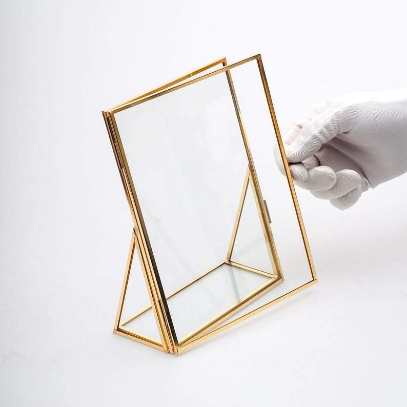 Floating Frame, Bilderrahmen, Wall Hanging, Brass Picture Frame, Brass Photo Frame, Hanging Glass Frame, Brass Decor, cornice ottone, cadre, wanddeko, wedding, Brass, Glass,