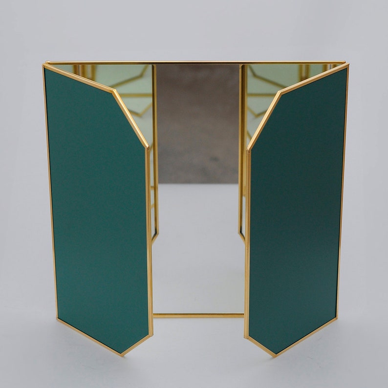 24x12 Vanity Makeup Mirror Brass Desktop Tabletop Desk Gold Decorative Scandinavian Portable Bedroom Bohemian Modern Decor Christmas Gift image 10
