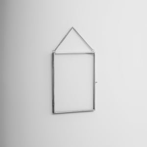 8x6&quot; Floating Glass Frame Silver Wall Hanging Photo Picture Double Bilderrahmen Vertical Pretty Perfect For Pressed Flower Arrangement