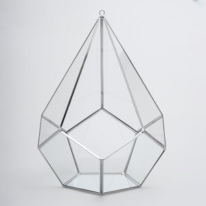 12x9x9&quot; Silver Terrarium Containers Geometric Glass Large For Plants Garden Succulents Wedding Decor Christmas Gift El Crea Designs