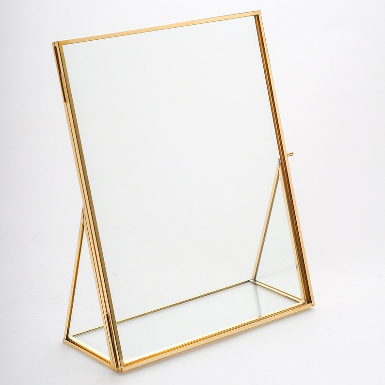 Floating Frame, Bilderrahmen, Wall Hanging, Brass Picture Frame, Brass Photo Frame, Hanging Glass Frame, Brass Decor, cornice ottone, cadre, wanddeko, wedding, Brass, Glass,