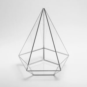 10x8x8&quot; Silver Terrarium Containers Geometric Glass Large For Plants Door Garden Succulents Wedding Decor Christmas Gift