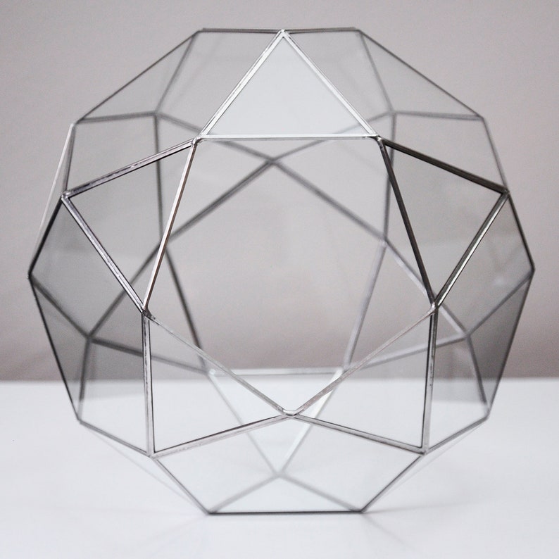 9x9x9 Silver Terrarium Containers Geometric Glass Large For Plants Door Garden Succulents Wedding Decor Christmas Gift El Crea Designs image 3