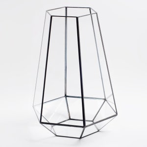 Vase Terrarium Geometric Wedding Containers Black Glass 13x10x10"