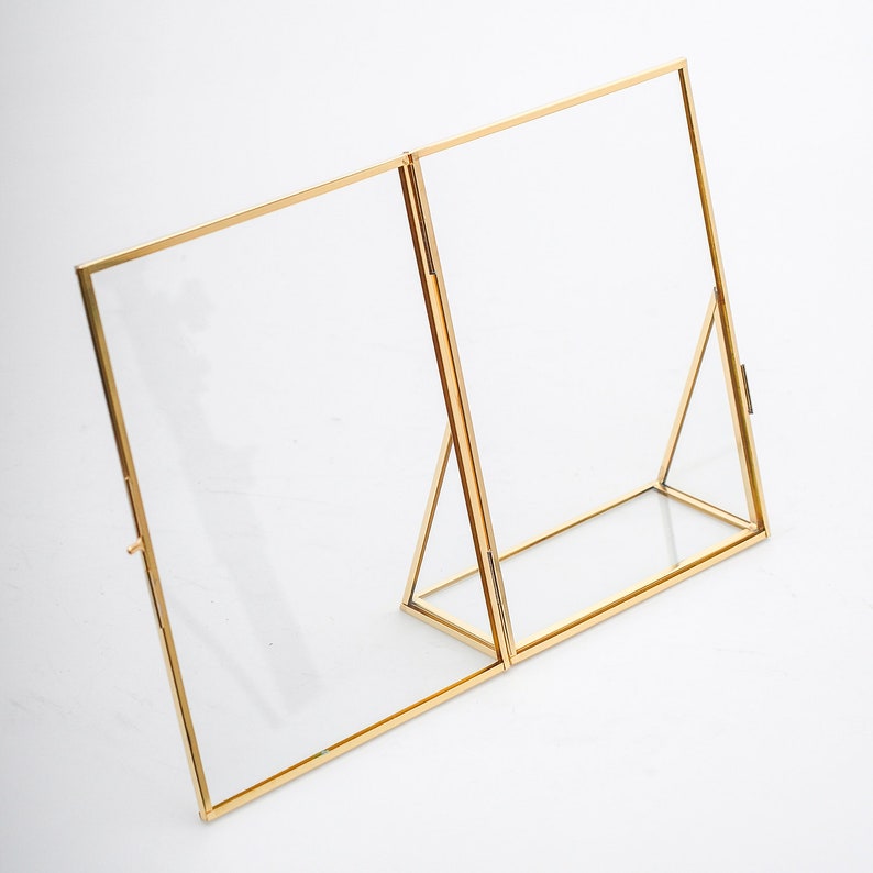 Floating Frame, Bilderrahmen, Wall Hanging, Brass Picture Frame, Brass Photo Frame, Hanging Glass Frame, Brass Decor, cornice ottone, cadre, wanddeko, wedding, Brass, Glass,