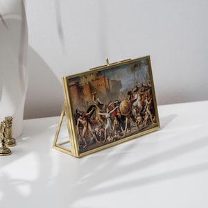 Picture Photo Desktop Tabletop Floating Frame | Desktop | Horizontal | Glass | 6x4 inch | Brass | Gold