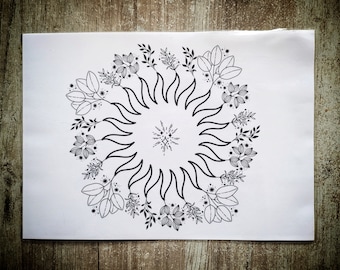 Plakat A4 energia słońca i magiczne moce natury mistyczne ezoteryczne inspiracje białą magią