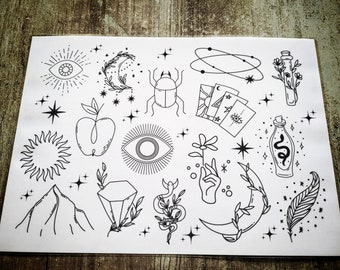 Plakat A4 mistyczne ezoteryczne inspiracje białą magią