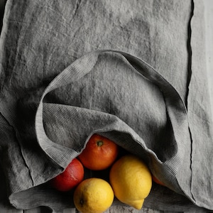 Sac carré en lin, rayures blanches noires, cabas de courses, sac à main brodé, sac à bandoulière monogrammé, grand sac de plage bohème réutilisable