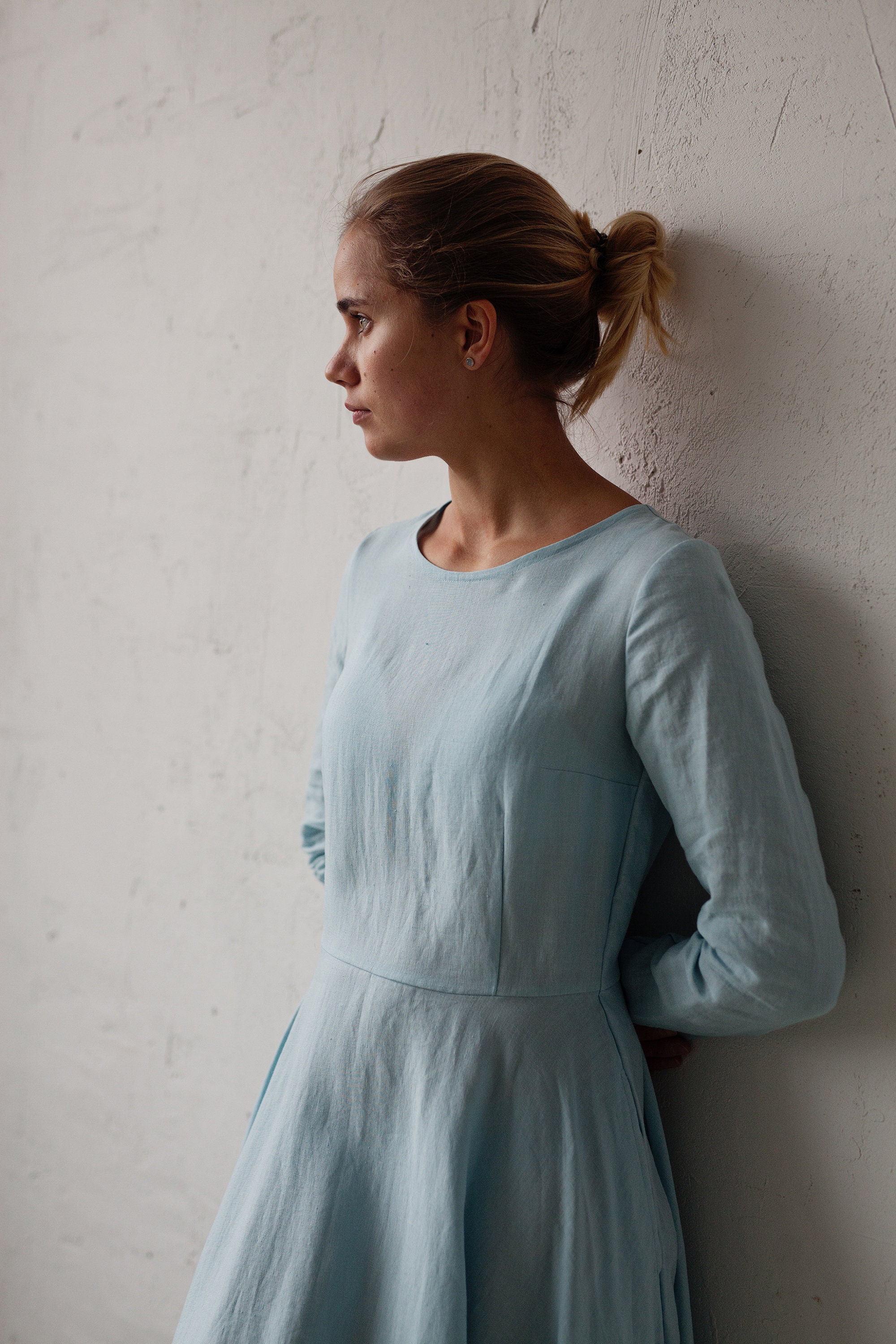 Light Blue Linen Dress Casual Dress Linen Dress for Women - Etsy