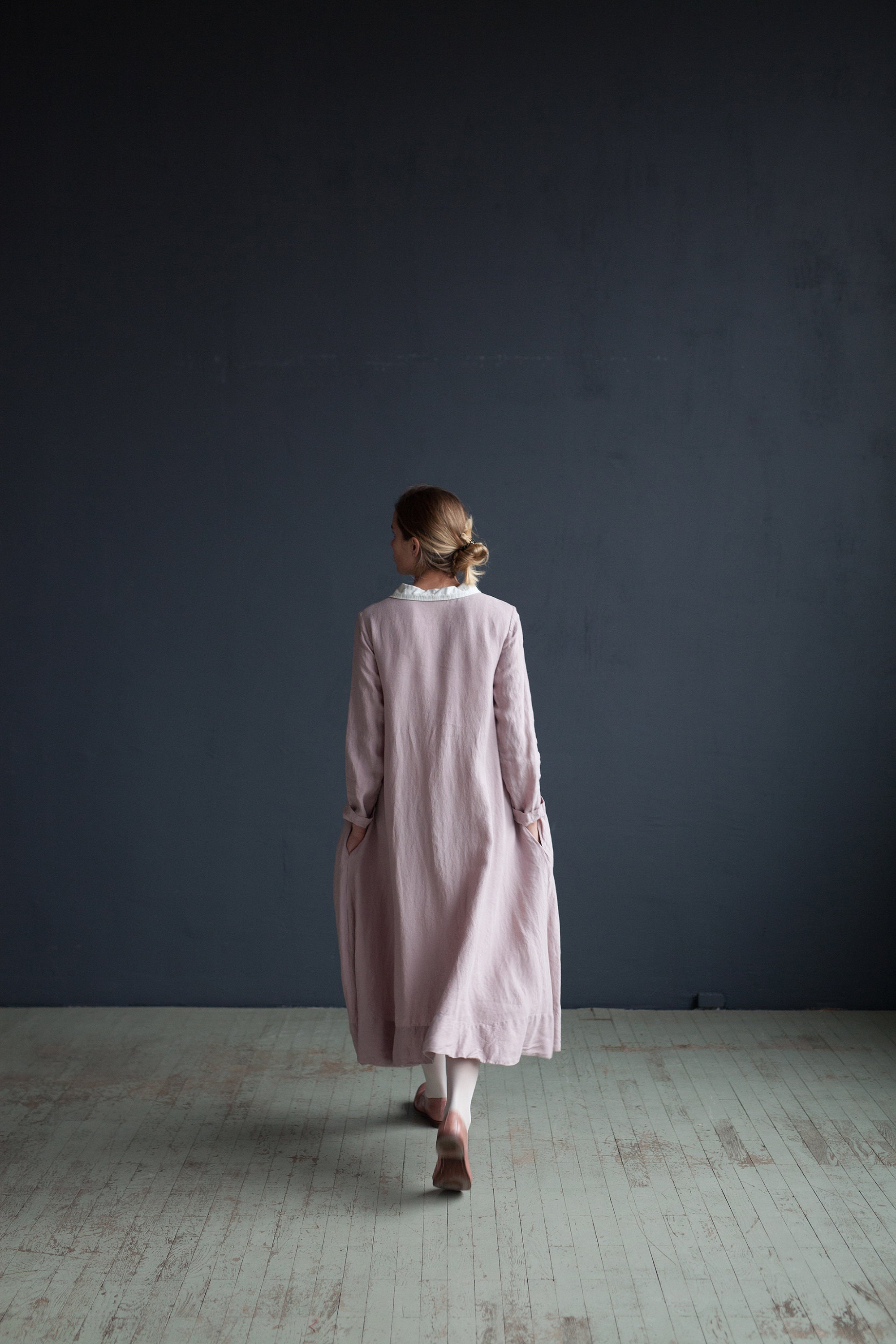 Lilac Linen Shirt Dress Maxi Aline Dress Winter Linen Coat Etsy