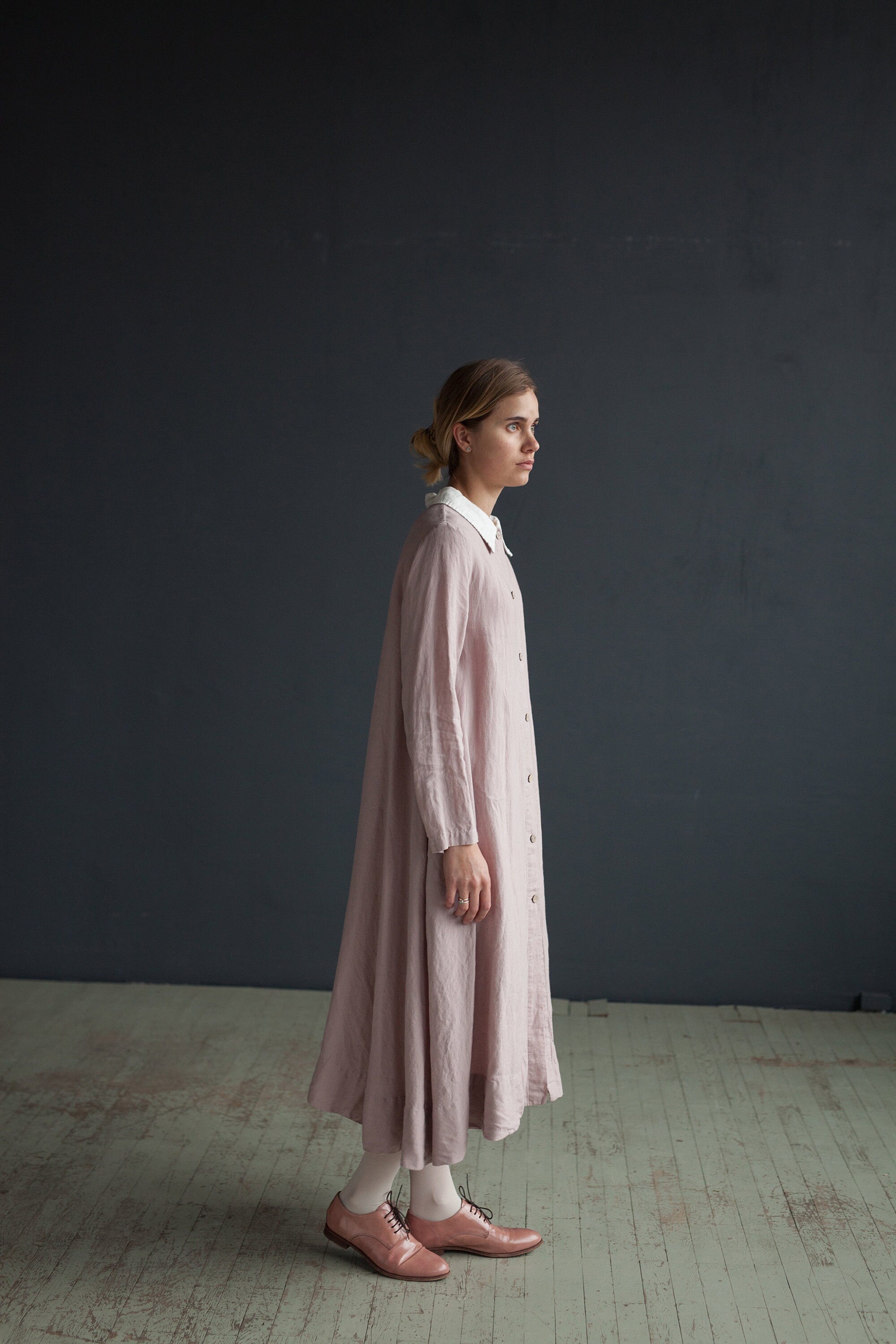 Lilac Linen Shirt Dress Maxi Aline Dress Winter Linen Coat Etsy