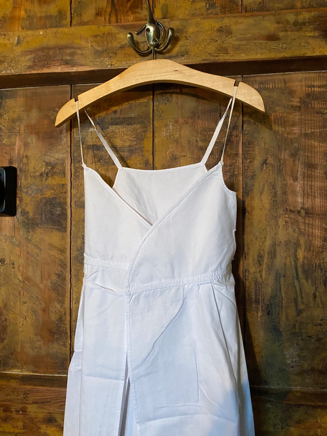 Vintage Victorian/ Edwardian white cotton Pinafore Dress Etsy