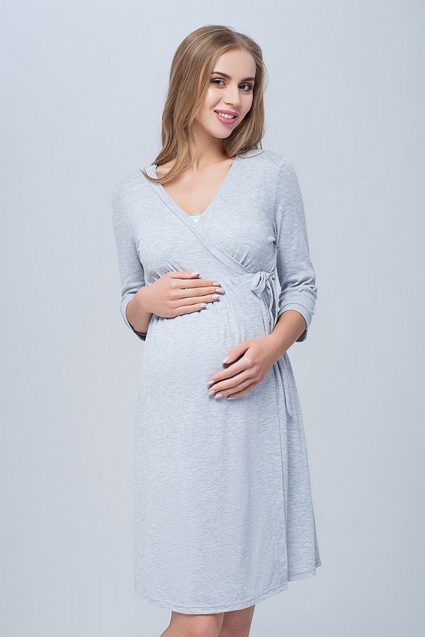 Sinty Set hospital robe & nightie for nursing Breastfeeding | Etsy