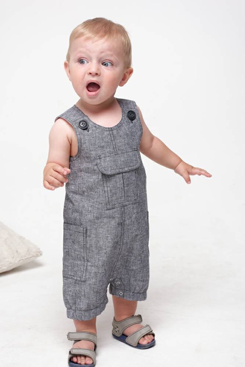 linen baby boy romper