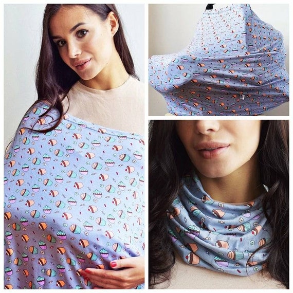 Rainbow Nursing Cover Tfeeding Cotton Poncho Car Baby Seat Infinity Scarf