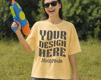 Butter Comfort Colors 1717 Mockup Bundle, Summer Colors Shirt Mockup Bundle, Nature Sunshine Aesthetic, Oversized Tshirt Trendy Y2K Style