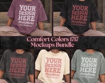 Dark Romance T-Shirt Mockup Bundle, Gothic Comfort Colors 1717 Mockup, Dark Academia Witchy Vibes Model Mockups, Whimsy Moody Bookish CC1717