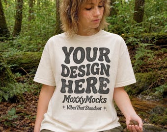 Plant Lover Shirt Mockup Ivory Comfort Colors 1717 Mockup, Fairycore Goblincore Botanical Shirt CC1717 Frog Tshirt Mockup Cottagecore Whimsy