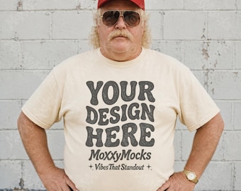 Dad Joke Shirt Mockup | Mens Comfort Colors 1717 Mockup, Funny Humour T-Shirt Mockups, CC1717 Meme Shirt, Plus Size Mens Mockup, Older Model