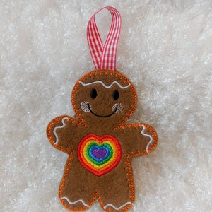 Rainbow gingerbread Christmas tree decoration/ornament