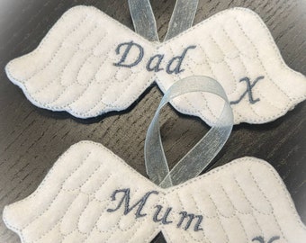 Hanging angel wings personalized with name of your choice