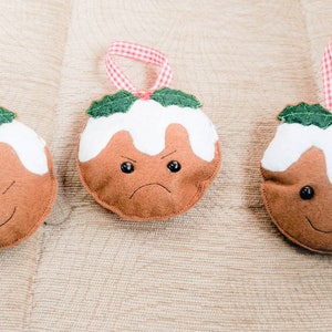 Set of 3 Christmas puddings Christmas tree hanging decoration ornaments image 1