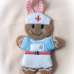 Gingerbread nurse Christmas/ window hanger decoration ornament