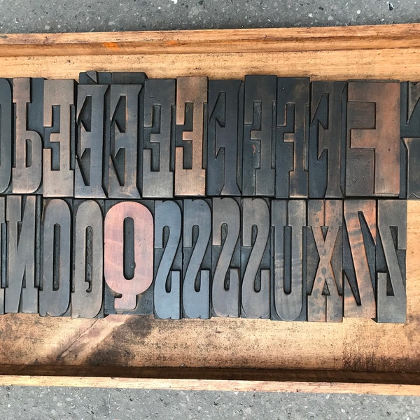 11 CM -  4 1/4 INCH - Lettres en bois ancienne lettre imprimerie de typographie wood type letter press