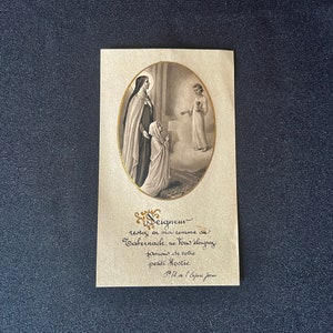 Ancienne Image pieuse française Marie l'enfant Jésus Christ communiante 1930 Carte religieuse carte de prière ange Dieu communion solennelle