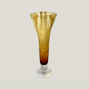 XXL Large Vintage Yellow Murano Blown Glass Vase Mid Century Made in Italy Sommerso Style 1960s 1970s Antique Art Glass Venice