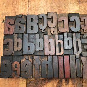 5,5 CM - Letras antiguas de madera impresión de letras de tipografía A a K tipografía tipo madera
