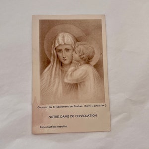 Ancienne Image pieuse française Sainte Vierge Marie 1930 Carte religieuse carte de prière religieuse Jésus Dieu FRANCE communion solennelle