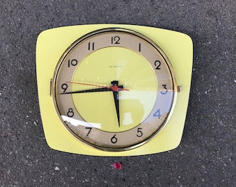 Horloge Murale JAPY En Formica Et Métal - Vintage Française - Fonctionne à Pile