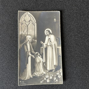 Ancienne Image pieuse française Première Communion Solennelle Marie XX  1940 1950 Carte religieuse carte de prière religieuse Dieu FRANCE