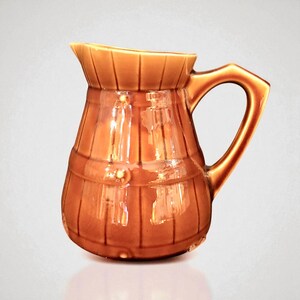 Gran jarra vintage de barro marrón Sarreguemines 1940 1950 cerámica hecha en Francia olla de barril