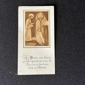 Ancienne Image pieuse française Jésus Christ sacré Coeur Communion XX 1930 1940 Carte religieuse de prière fleurs ange Dieu colombe lys