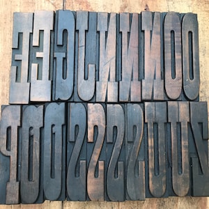 10 CM - 4 PULGADAS - Letras de madera antiguas tipografía impresión tipografía tipo madera