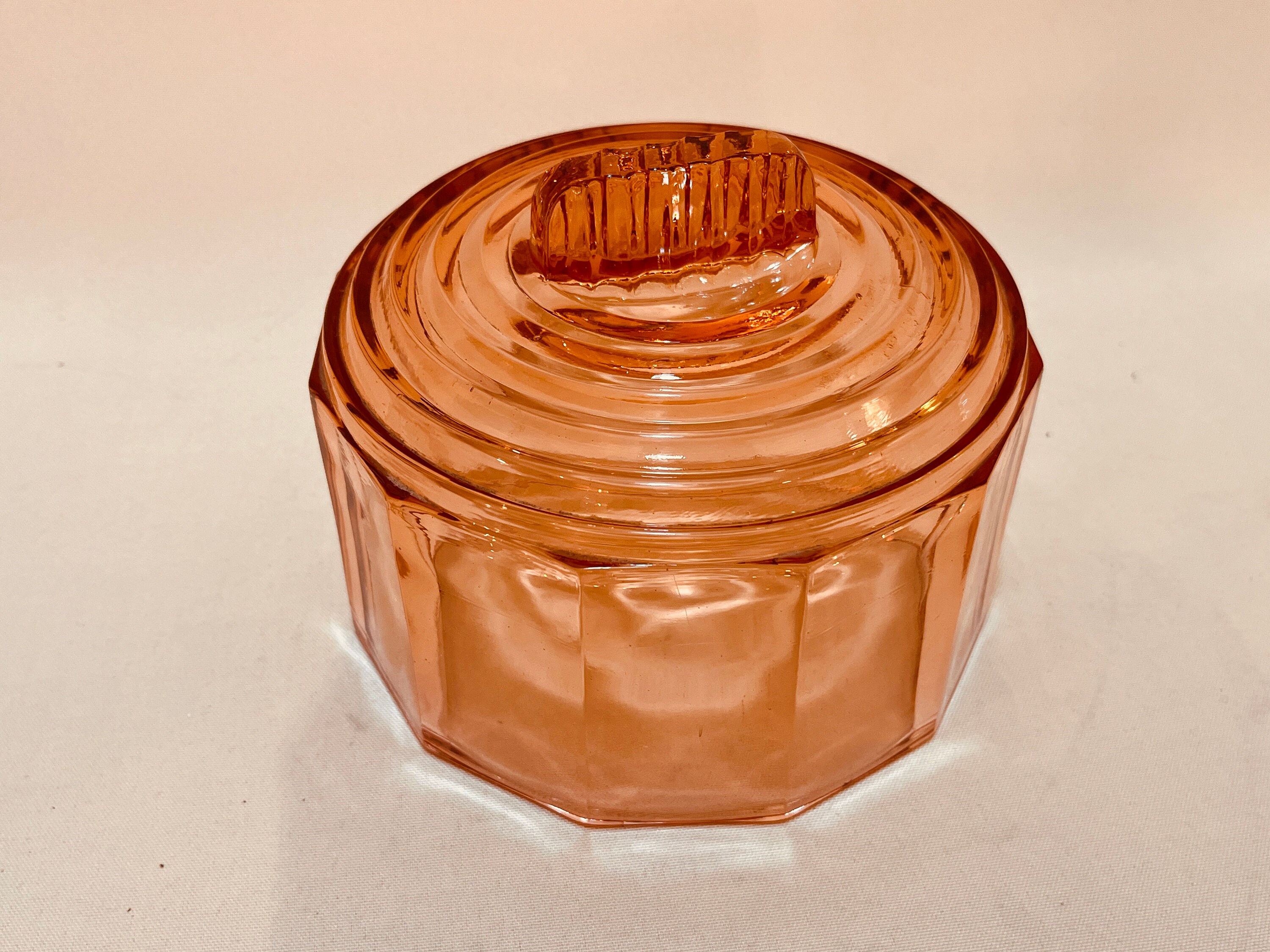 Cloche En Verre Bullé Rose Art Déco - Vintage, Fait Main, Fabriqué En France
