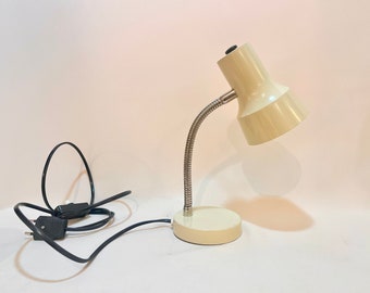 Vintage flexible desk lamp in beige metal KEMA GDR old 1960 to table Bedside 1970 70s 60s French Cocotte swan neck Germany